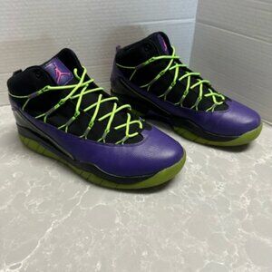 Nike Air Jordan Prime Flight purple black green Mens SZ 10 616846-018